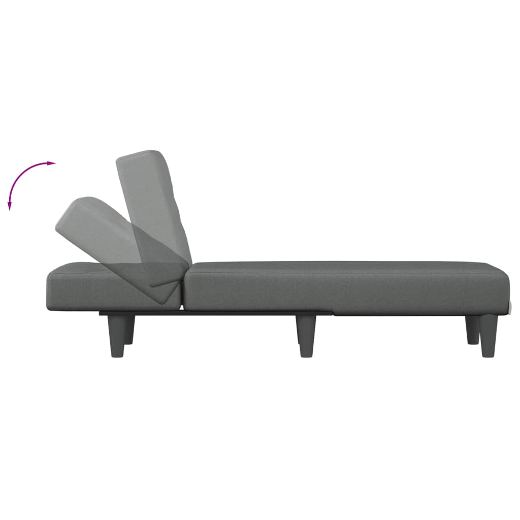 Chaise Longue Stof Donkergrijs