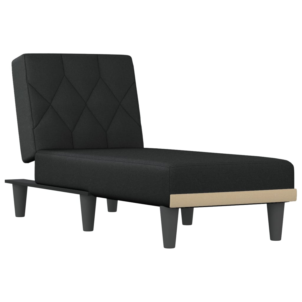 Chaise longue stof zwart