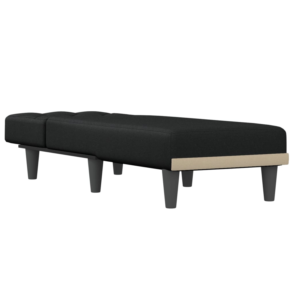 Chaise longue stof zwart