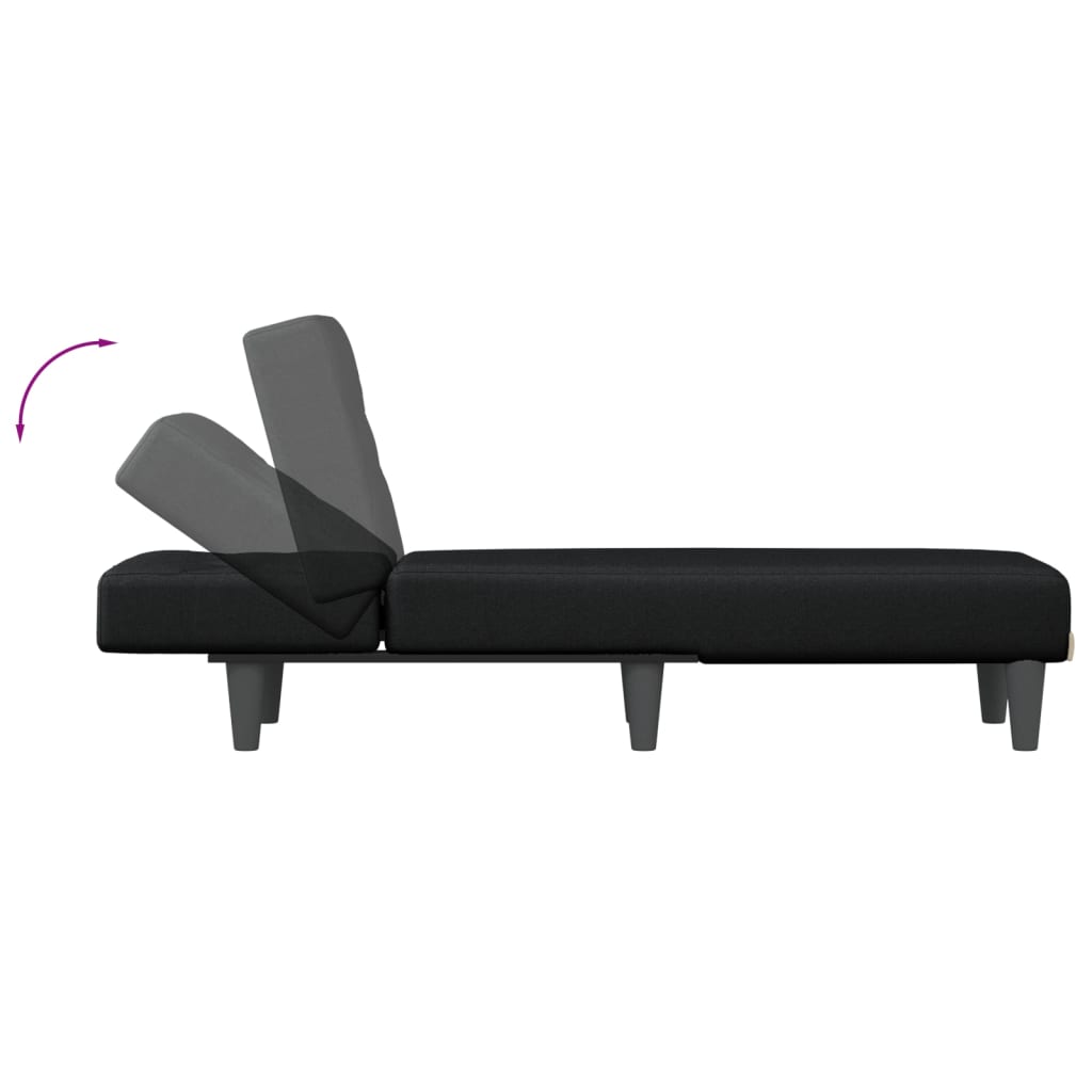 Chaise longue stof zwart