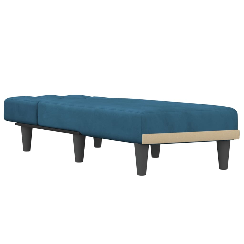 Chaise longue fluweel blauw