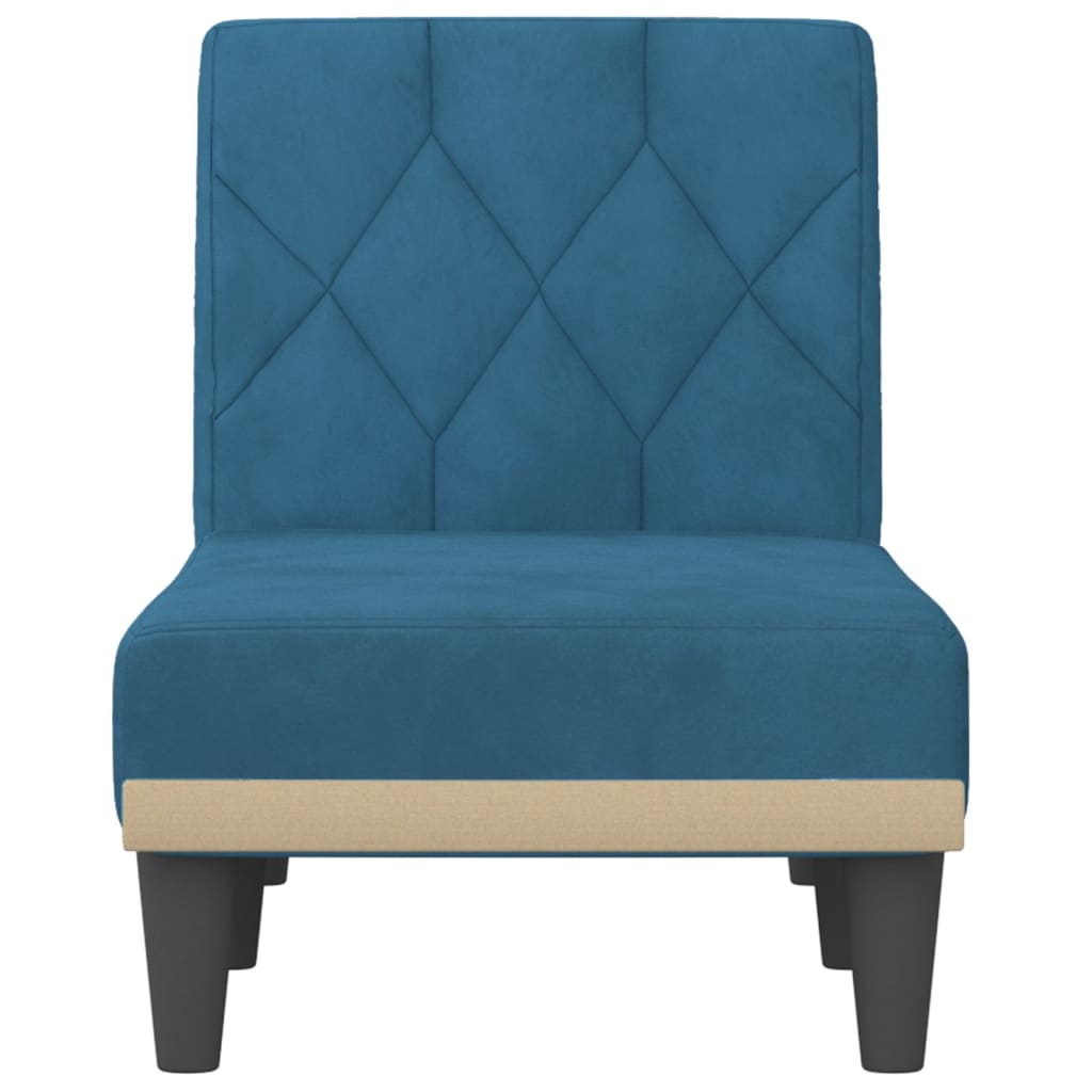 Chaise longue fluweel blauw