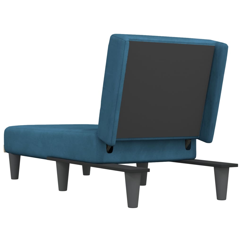 Chaise longue fluweel blauw