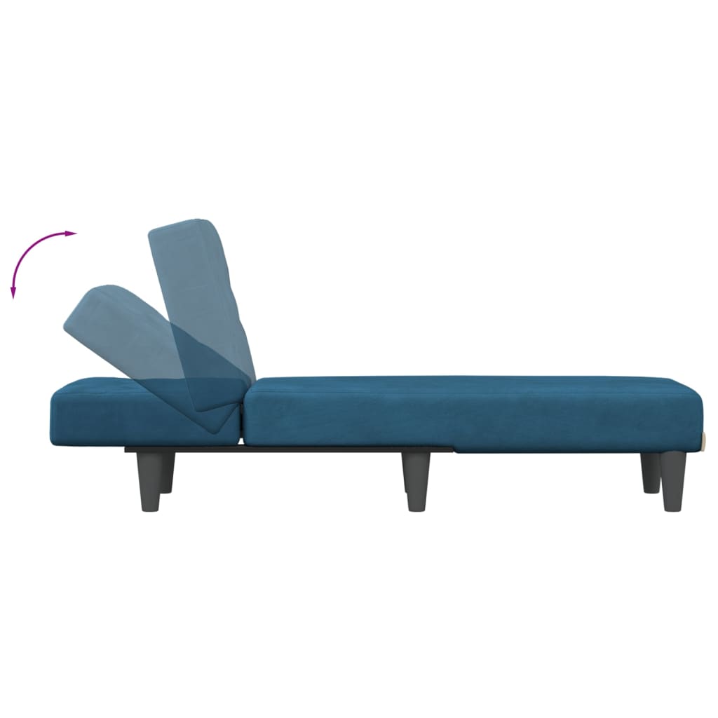 Chaise longue fluweel blauw