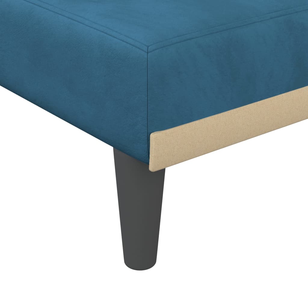 Chaise longue fluweel blauw