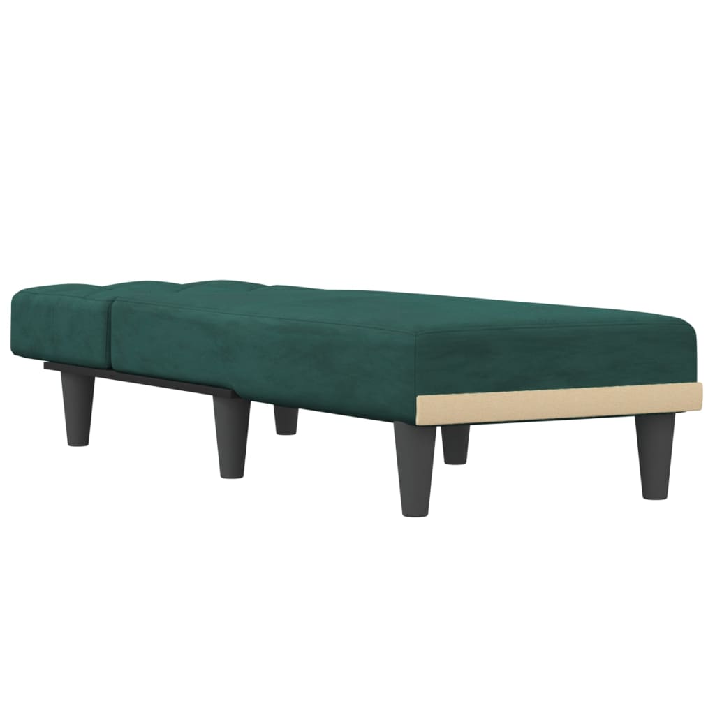 Chaise Longue Fluweel Donkergroen