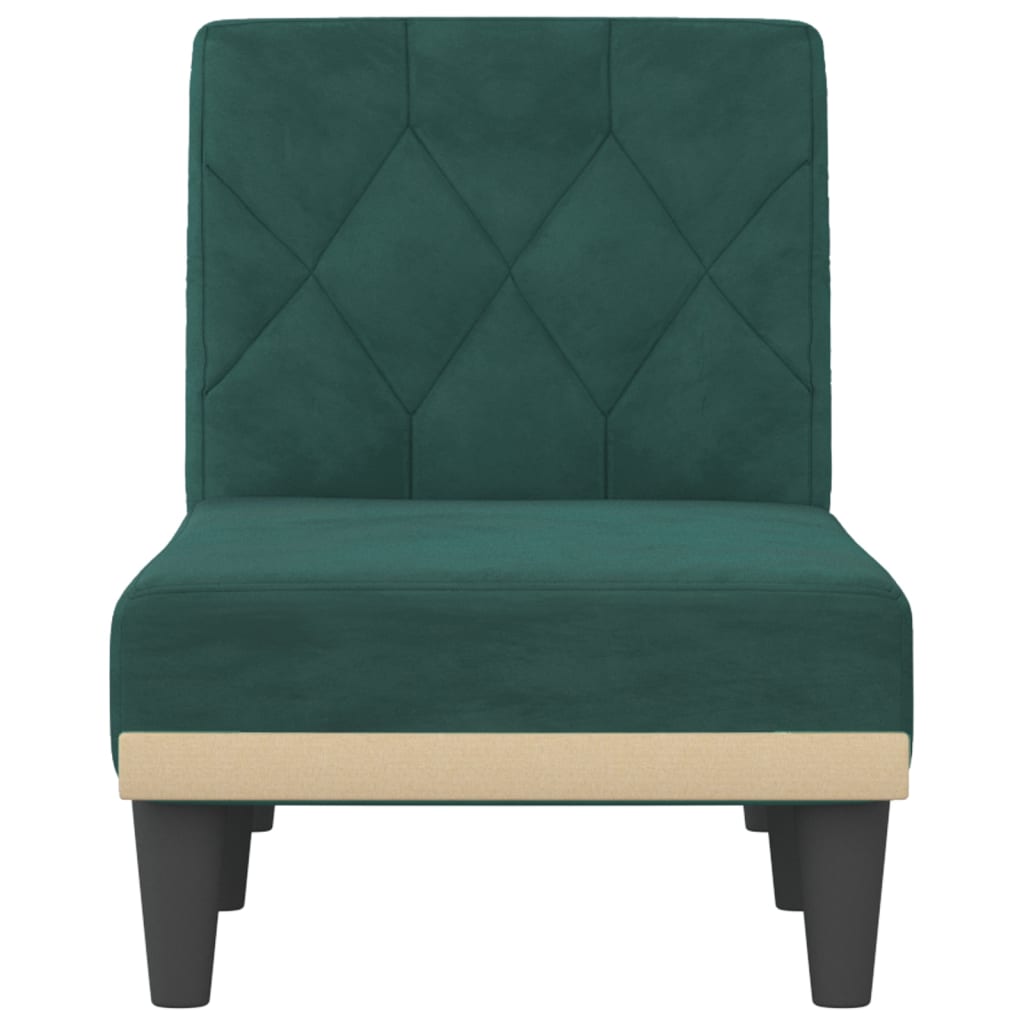 Chaise Longue Fluweel Donkergroen