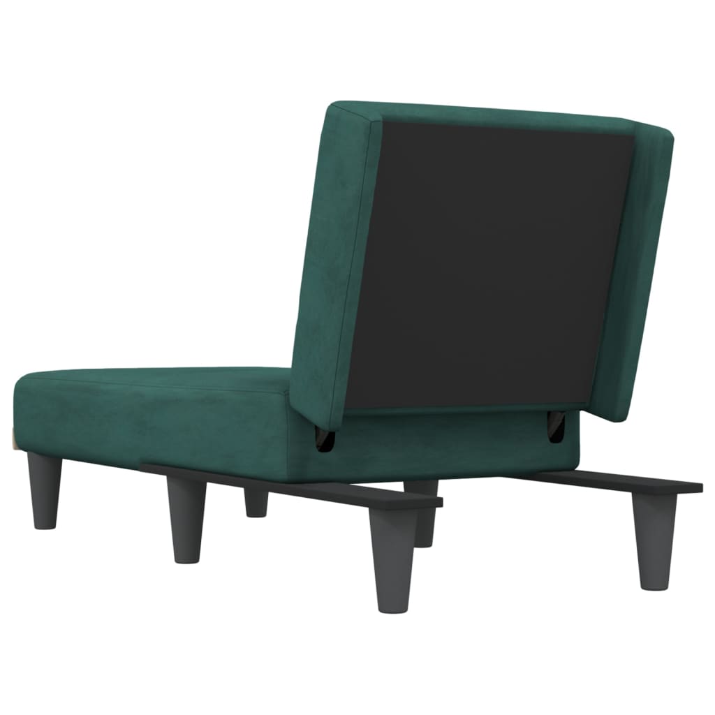 Chaise Longue Fluweel Donkergroen