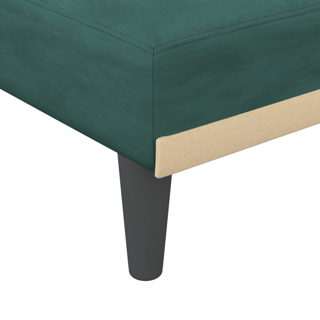 Chaise Longue Fluweel Donkergroen