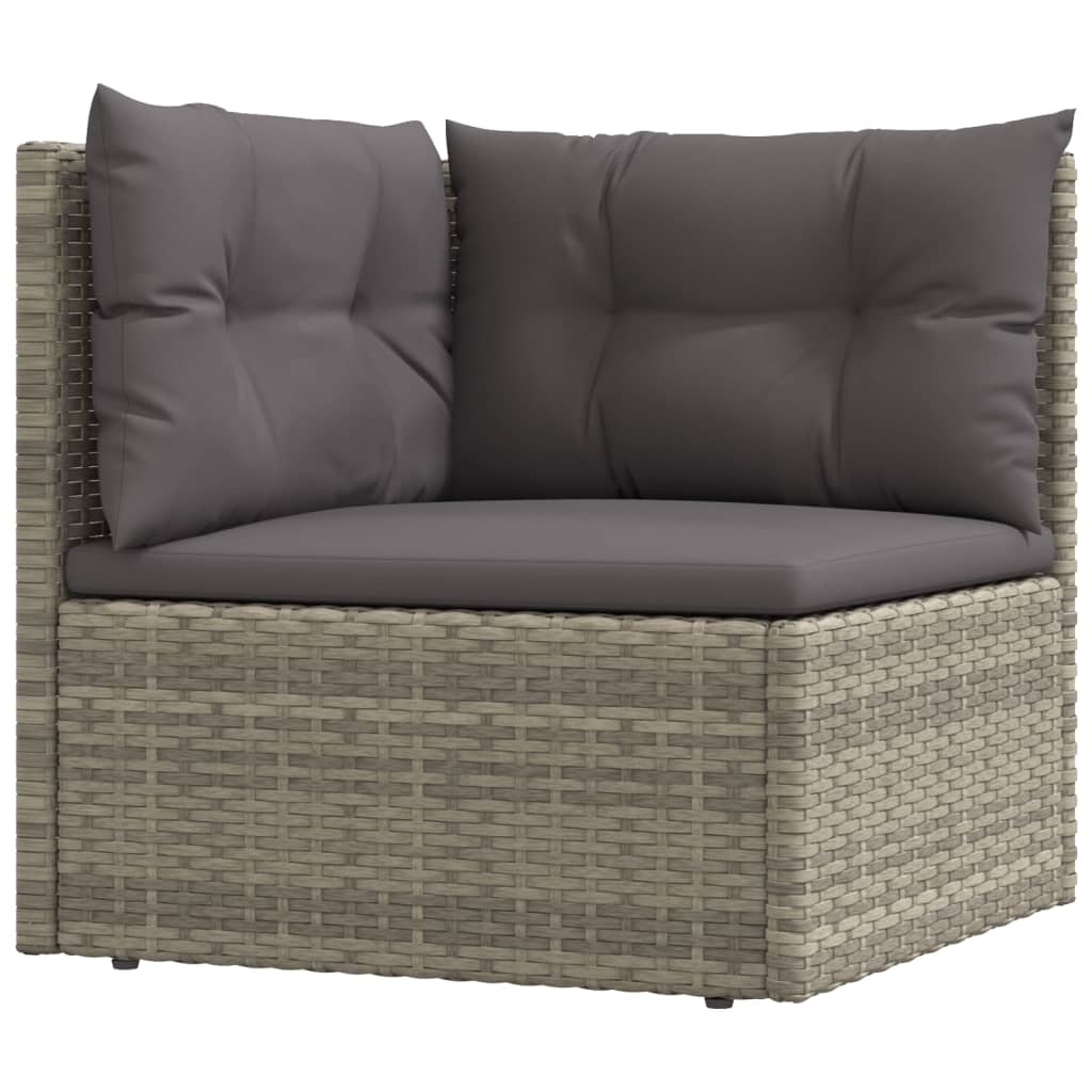 7-Delige Loungeset Met Kussens Poly Rattan Grijs