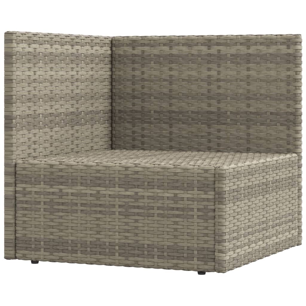 7-Delige Loungeset Met Kussens Poly Rattan Grijs