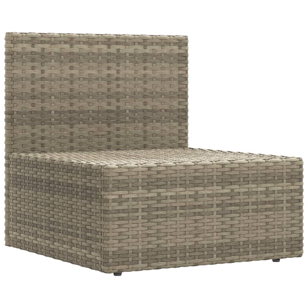 7-Delige Loungeset Met Kussens Poly Rattan Grijs 1 4x corner + 2x middle + footrest