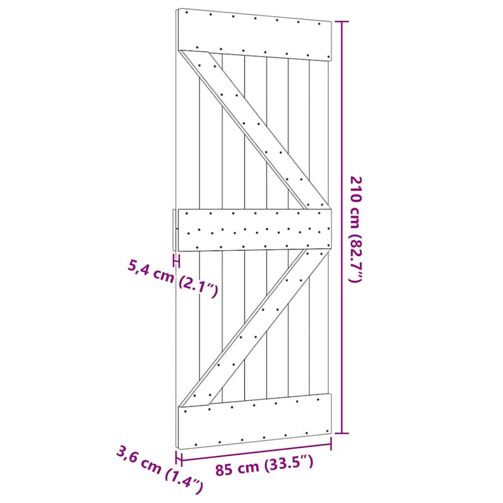 Deur NARVIK 85x210 cm massief grenenhout