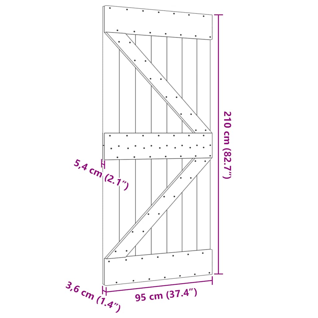 Deur NARVIK 95x210 cm massief grenenhout