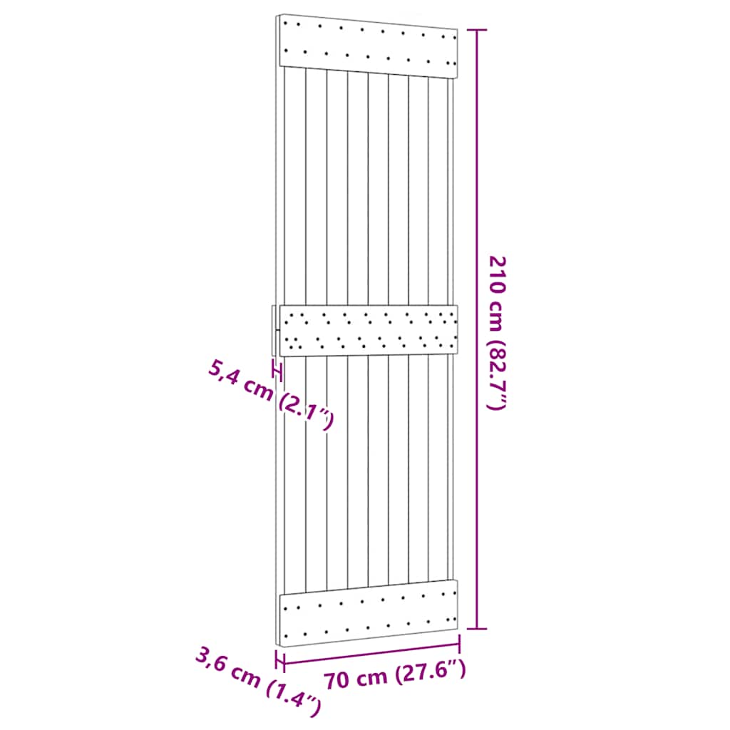 Deur NARVIK 70x210 cm massief grenenhout