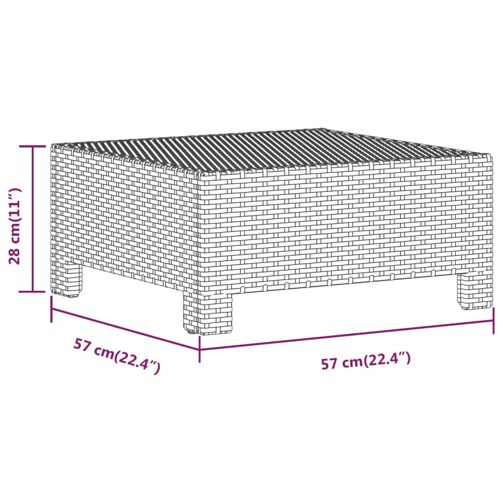 9-Delige Loungeset Met Kussens Poly Rattan Grijs