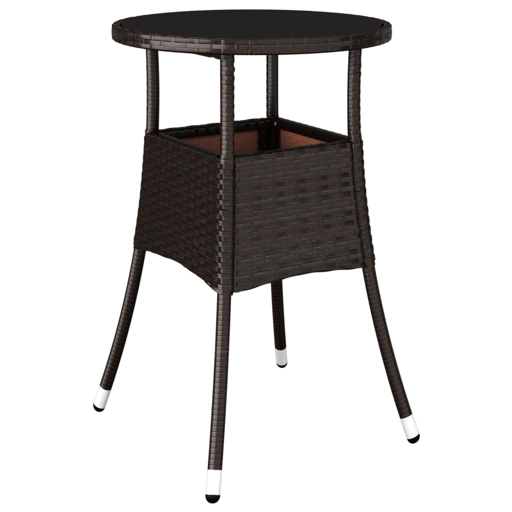 -Delige Bistroset Met Kussens Poly Rattan 3 Bruin en wit