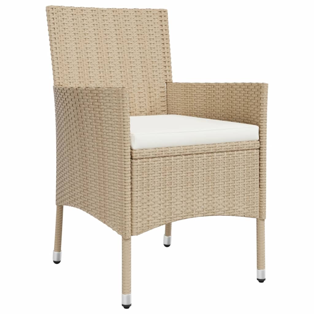 -Delige Bistroset Met Kussens Poly Rattan 5 Beige