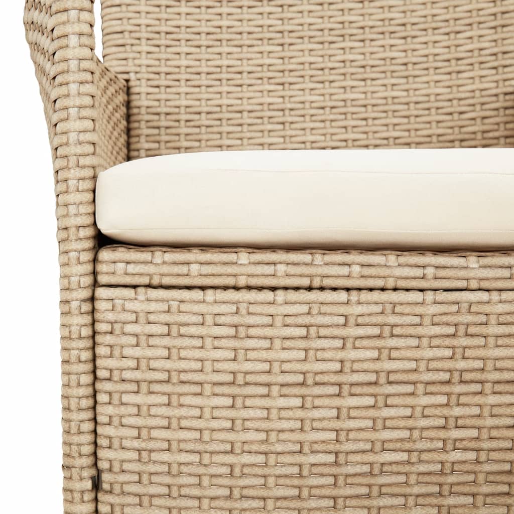 -Delige Bistroset Met Kussens Poly Rattan 5 Beige