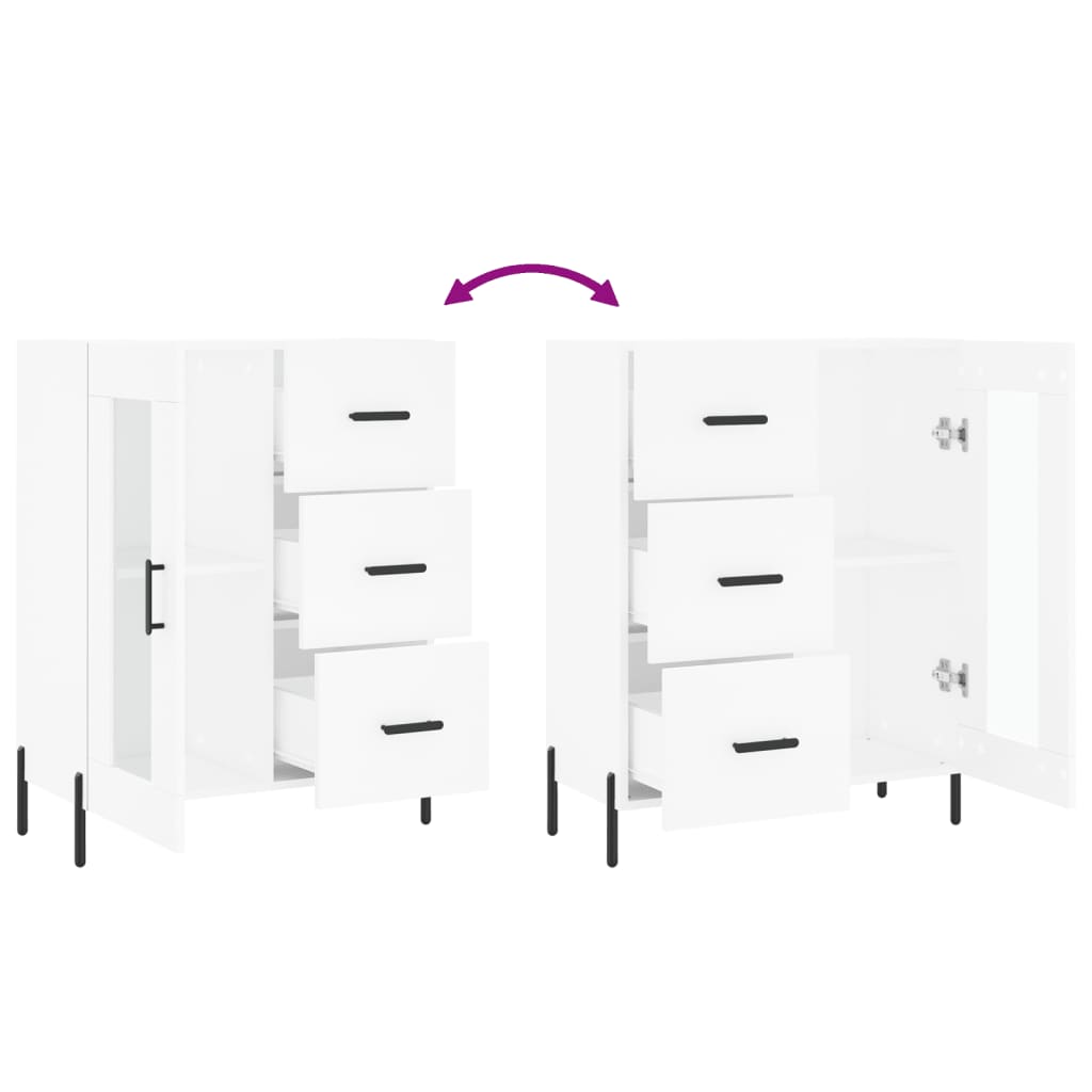 Dressoir 69,5X34X90 Cm Bewerkt Hout Wit 1