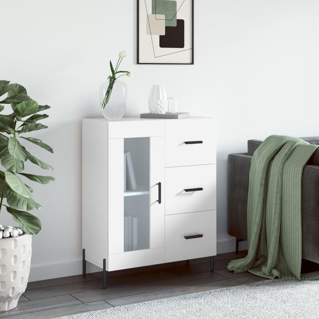 Dressoir 69,5X34X90 Cm Bewerkt Hout Wit 1