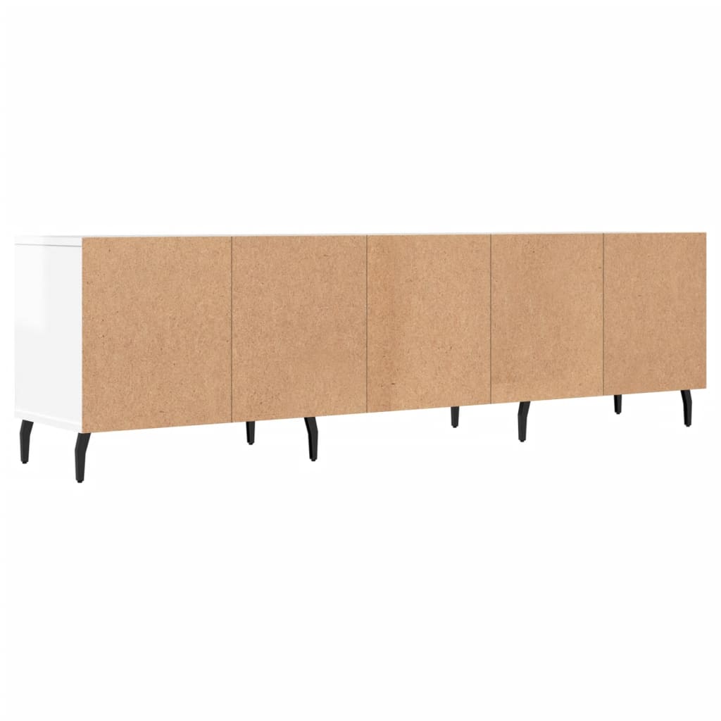 Tv-Meubel 150X30X44,5 Cm Bewerkt Hout Hoogglans Wit Hoogglans wit