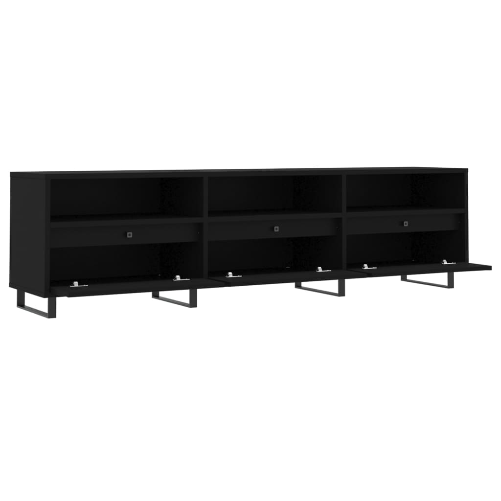 Tv-Meubel 150X30X44,5 Cm Bewerkt Hout Zwart Zwart