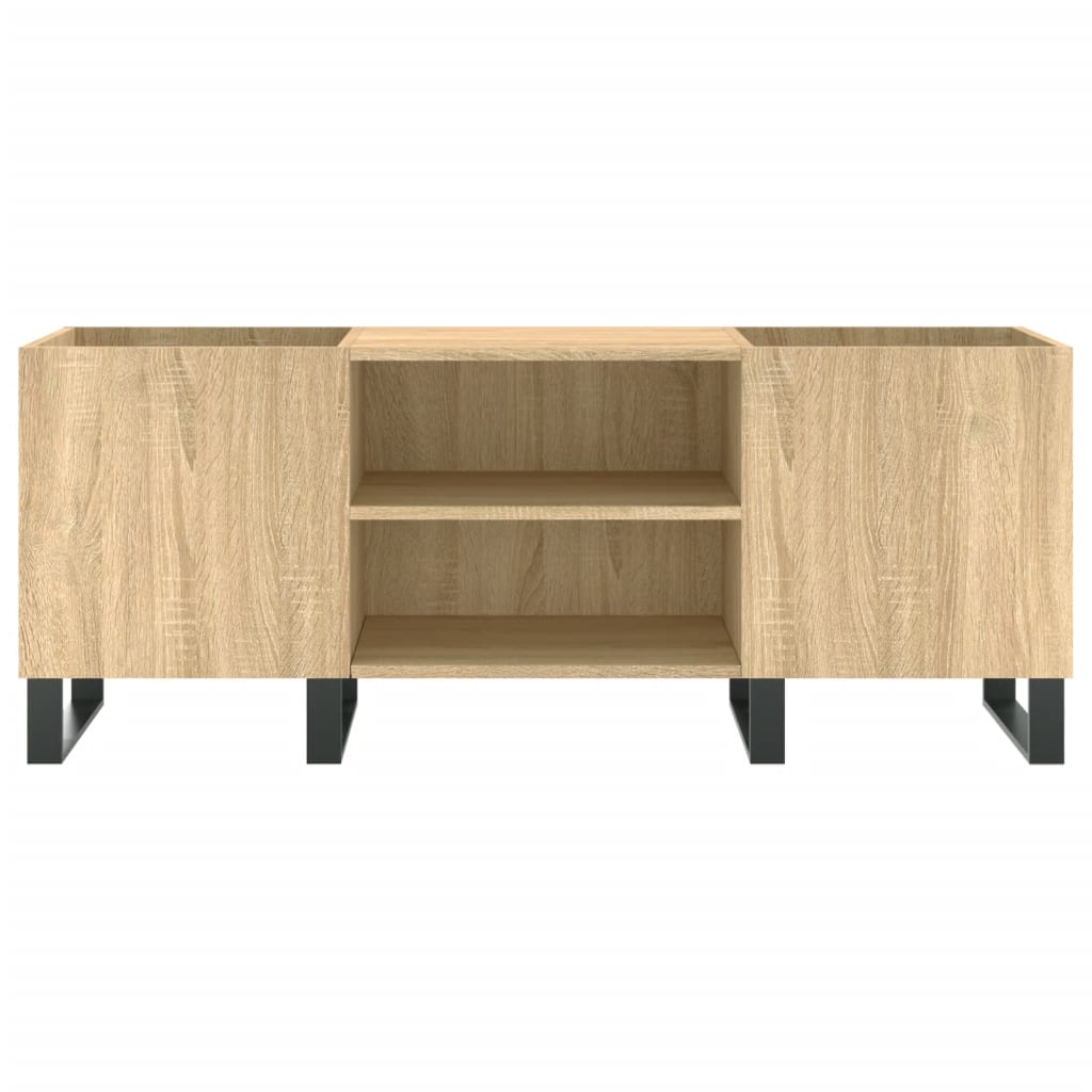 Platenkast 121x38x48 cm bewerkt hout sonoma eikenkleurig