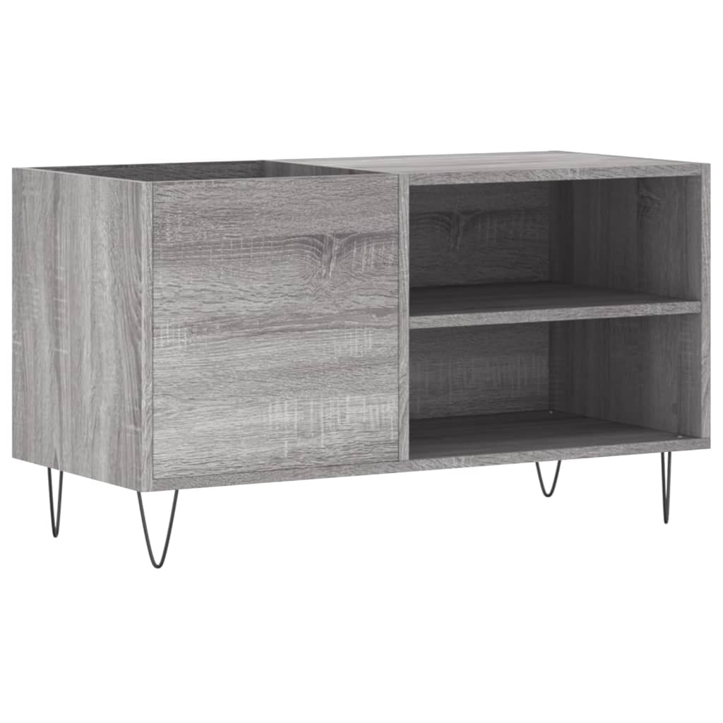 Platenkast 85x38x48 cm bewerkt hout grijs sonoma eikenkleurig