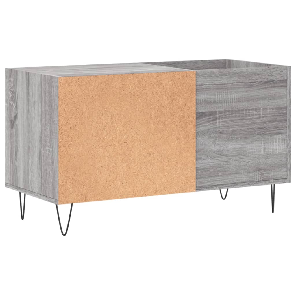 Platenkast 85x38x48 cm bewerkt hout grijs sonoma eikenkleurig