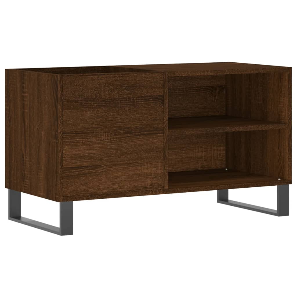 Platenkast 85x38x48 cm bewerkt hout bruin eikenkleur