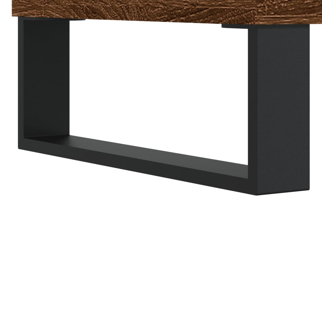 Platenkast 85x38x48 cm bewerkt hout bruin eikenkleur