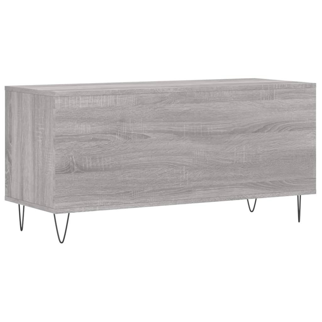 Platenkast 100x38x48 cm bewerkt hout grijs sonoma eikenkleurig