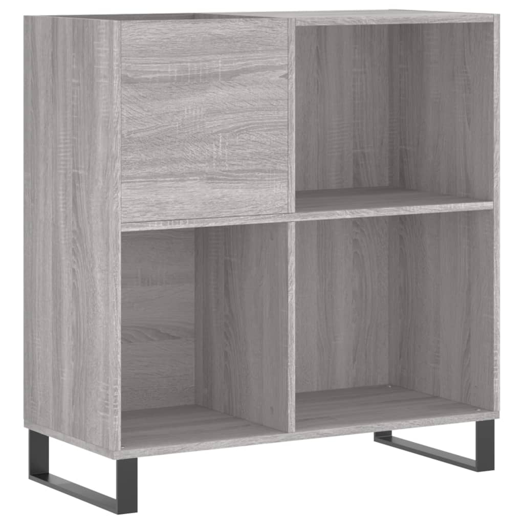 Platenkast 84,5X38X89 Cm Bewerkt Hout Grijs Sonoma Eikenkleurig 1