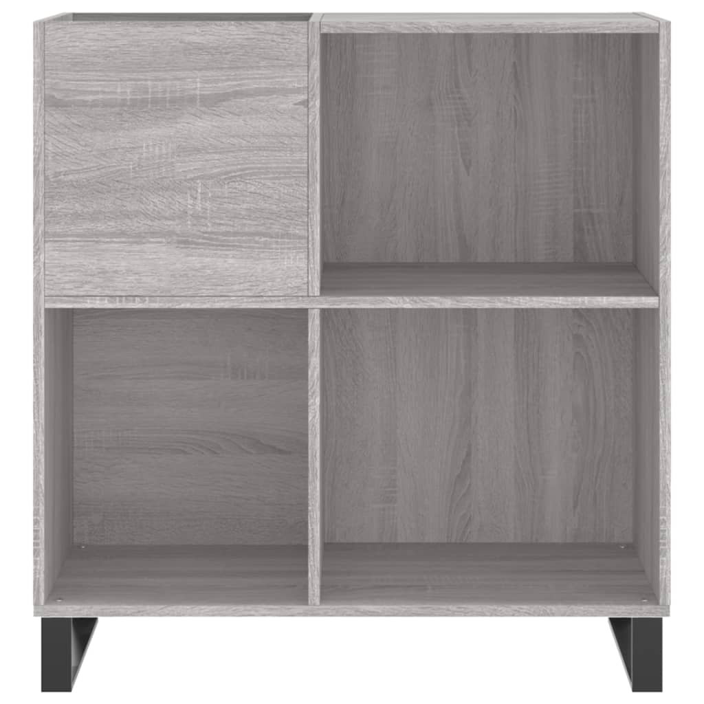 Platenkast 84,5X38X89 Cm Bewerkt Hout Grijs Sonoma Eikenkleurig 1