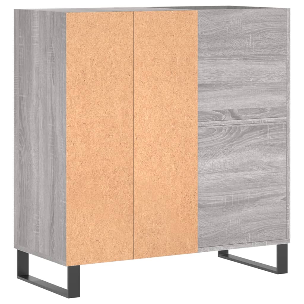 Platenkast 84,5X38X89 Cm Bewerkt Hout Grijs Sonoma Eikenkleurig 1