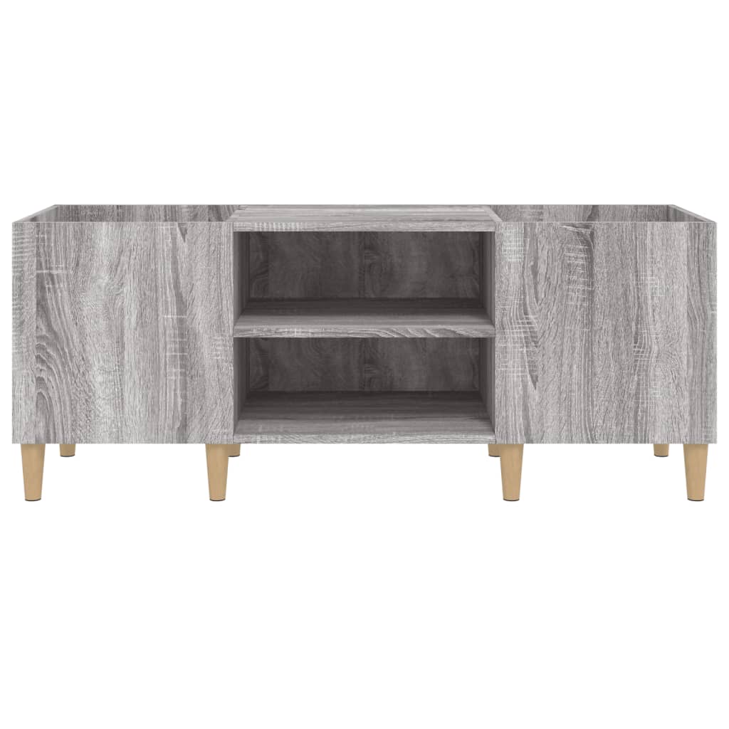 Platenkast 121x38x48 cm bewerkt hout grijs sonoma eikenkleurig