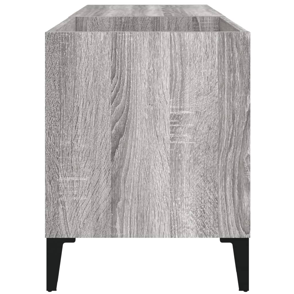 Platenkast 84,5x38x48 cm bewerkt hout grijs sonoma eikenkleurig