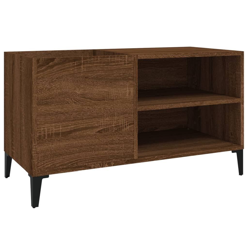 Platenkast 84,5x38x48 cm bewerkt hout bruin eikenkleur