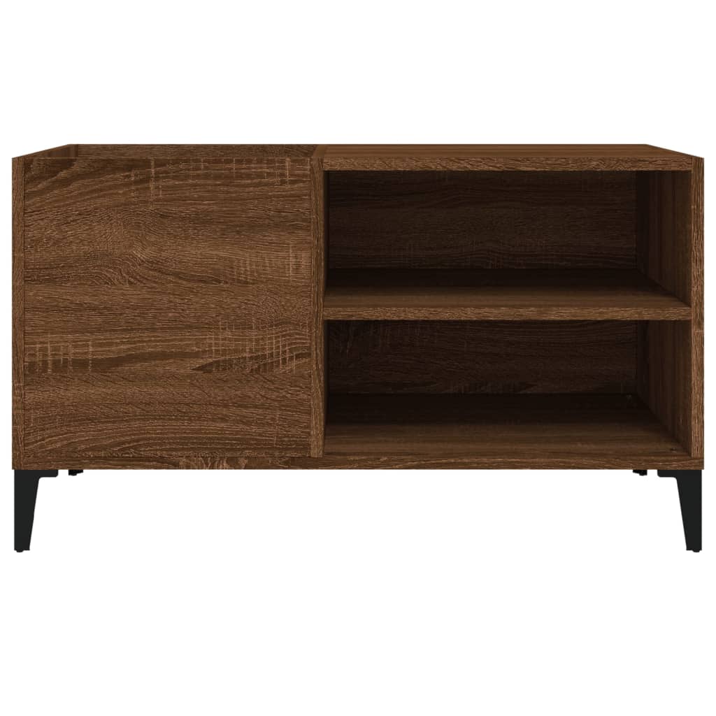 Platenkast 84,5x38x48 cm bewerkt hout bruin eikenkleur