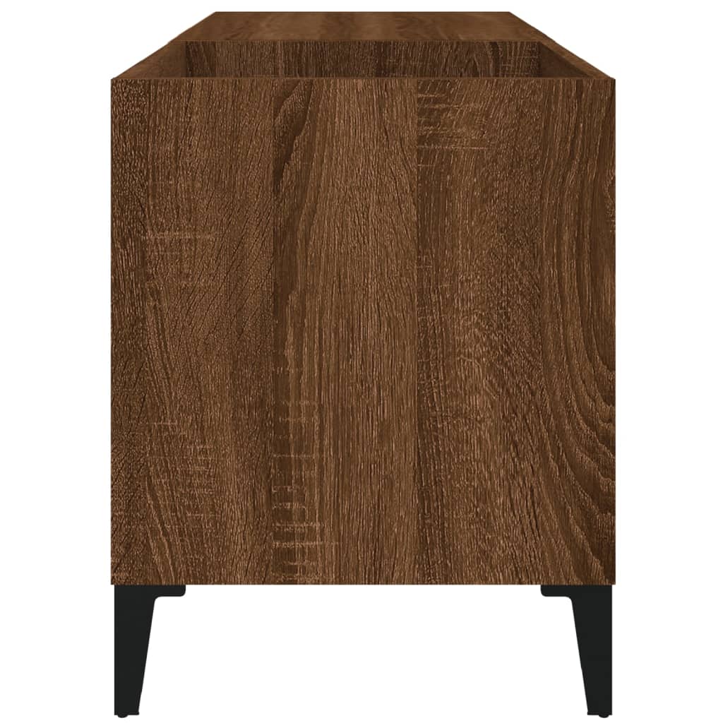 Platenkast 84,5x38x48 cm bewerkt hout bruin eikenkleur