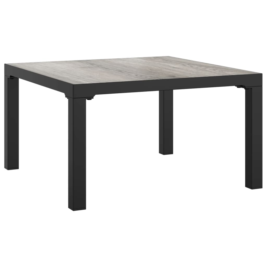 6-Delige Loungeset Poly Rattan Zwart En Grijs 1 2x hoek + 3x midden + Tafel