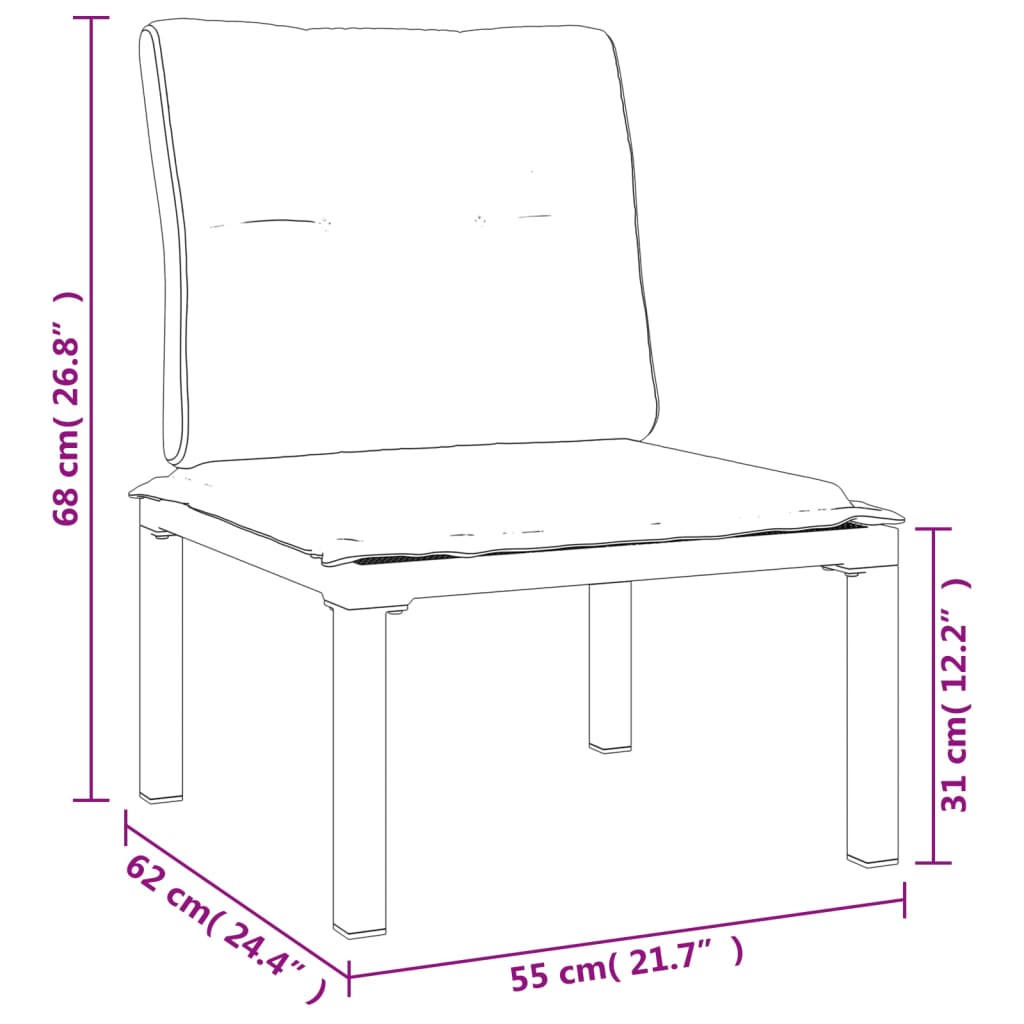 6-Delige Loungeset Poly Rattan Zwart En Grijs 1 2x hoek + 4x midden