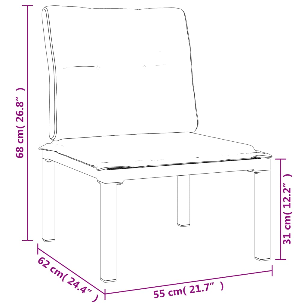 7-Delige Loungeset Poly Rattan Zwart En Grijs 1 2x hoek + 4x midden + Tafel