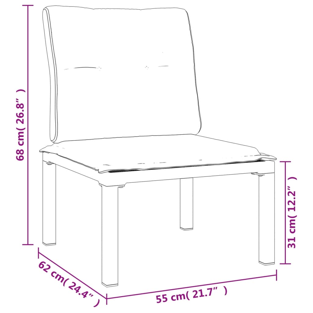 6-Delige Loungeset Poly Rattan Zwart En Grijs 1 3x hoek + 3x midden