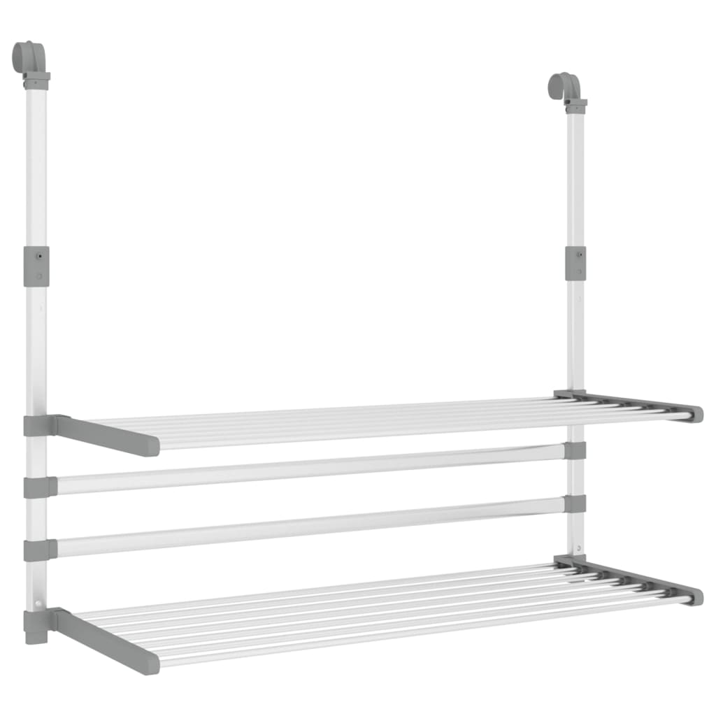 Droogrek voor balkon 89x25x(60-95) cm aluminium