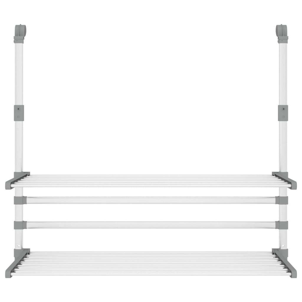 Droogrek voor balkon 89x25x(60-95) cm aluminium