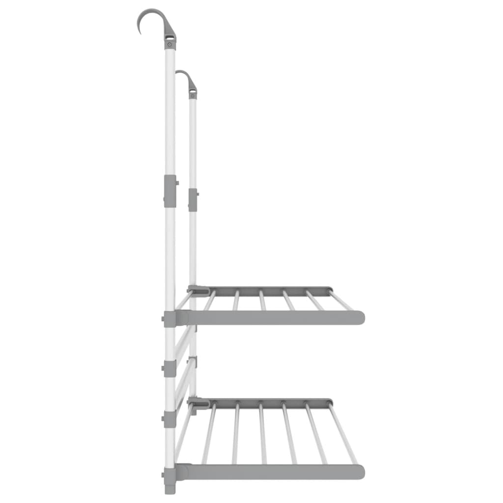 Droogrek voor balkon 89x25x(60-95) cm aluminium