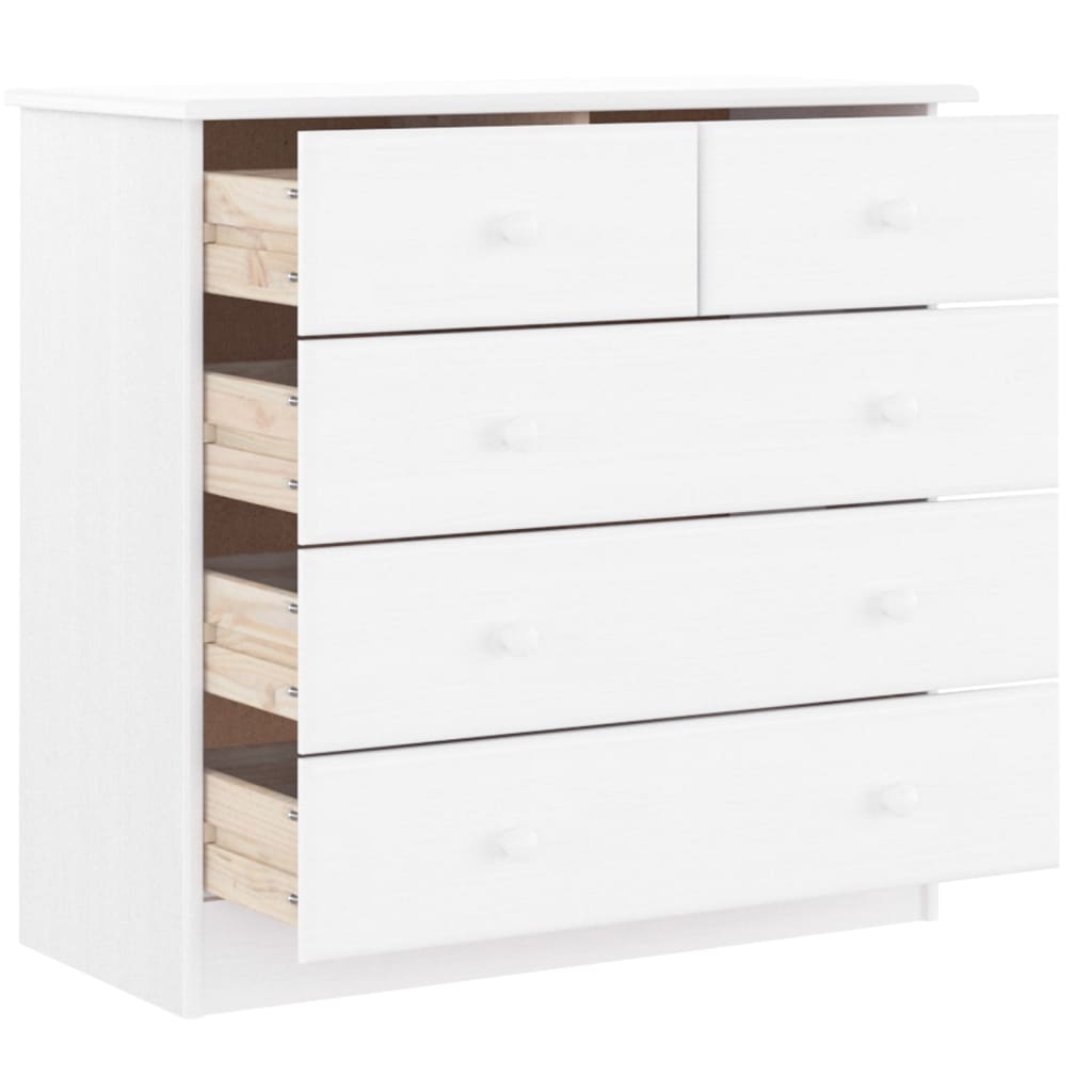 Ladekast ALTA 77x35x73 cm massief grenenhout wit