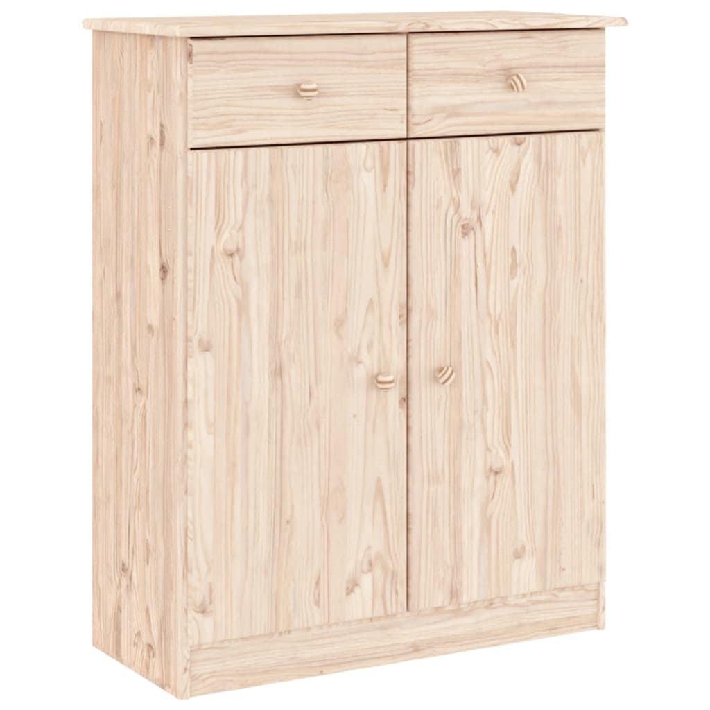 Schoenenkast Alta 77X35X96 Cm Massief Grenenhout 1 Naturel